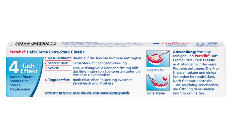 Protefix Haft-Creme Classic Rückansicht