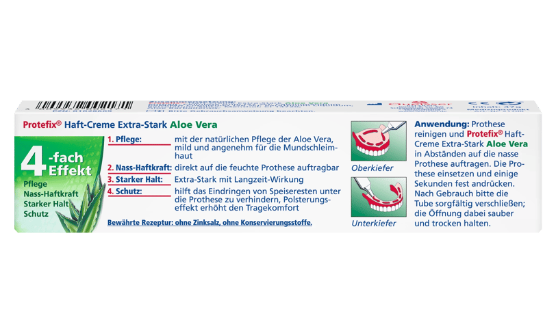 Protefix Haft-Creme Aloe Vera Rückansicht